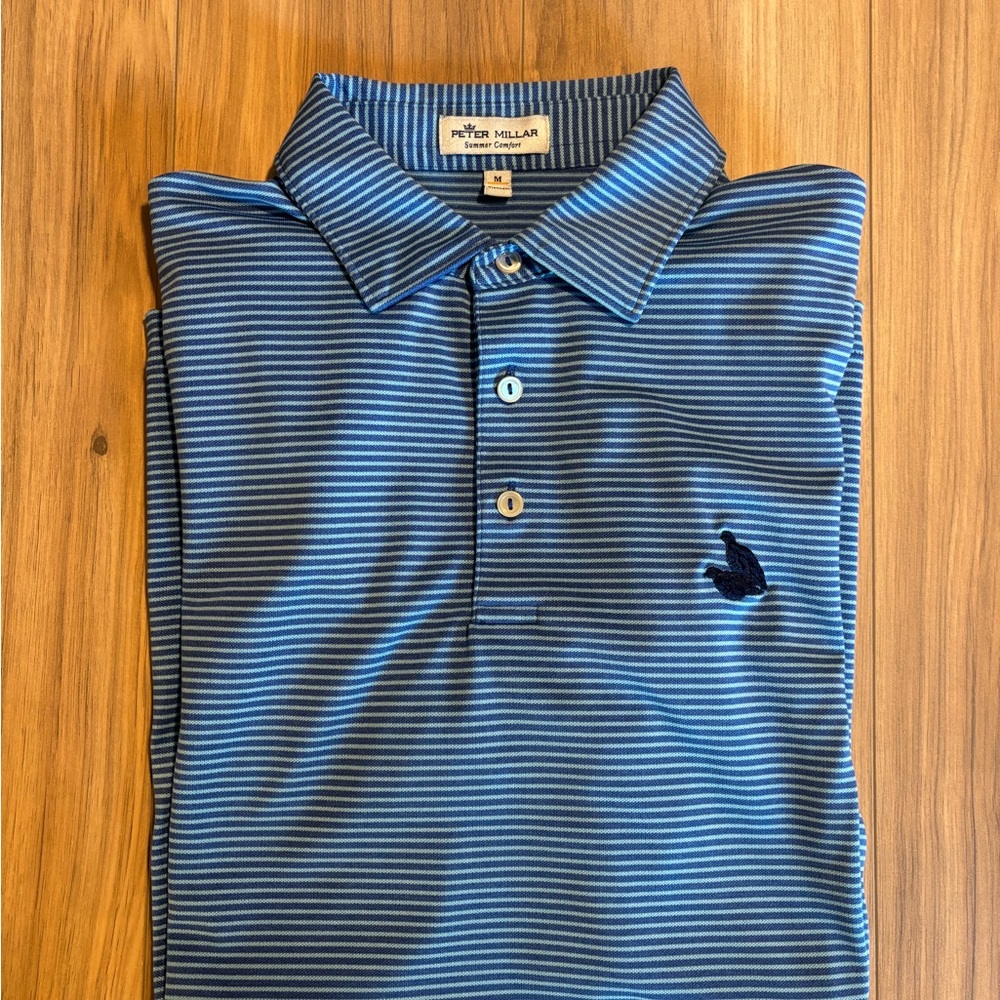 Peter Millar Azure Striped Polo